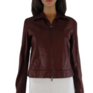 Ralph Lauren 90's Leather Jacket Merlot